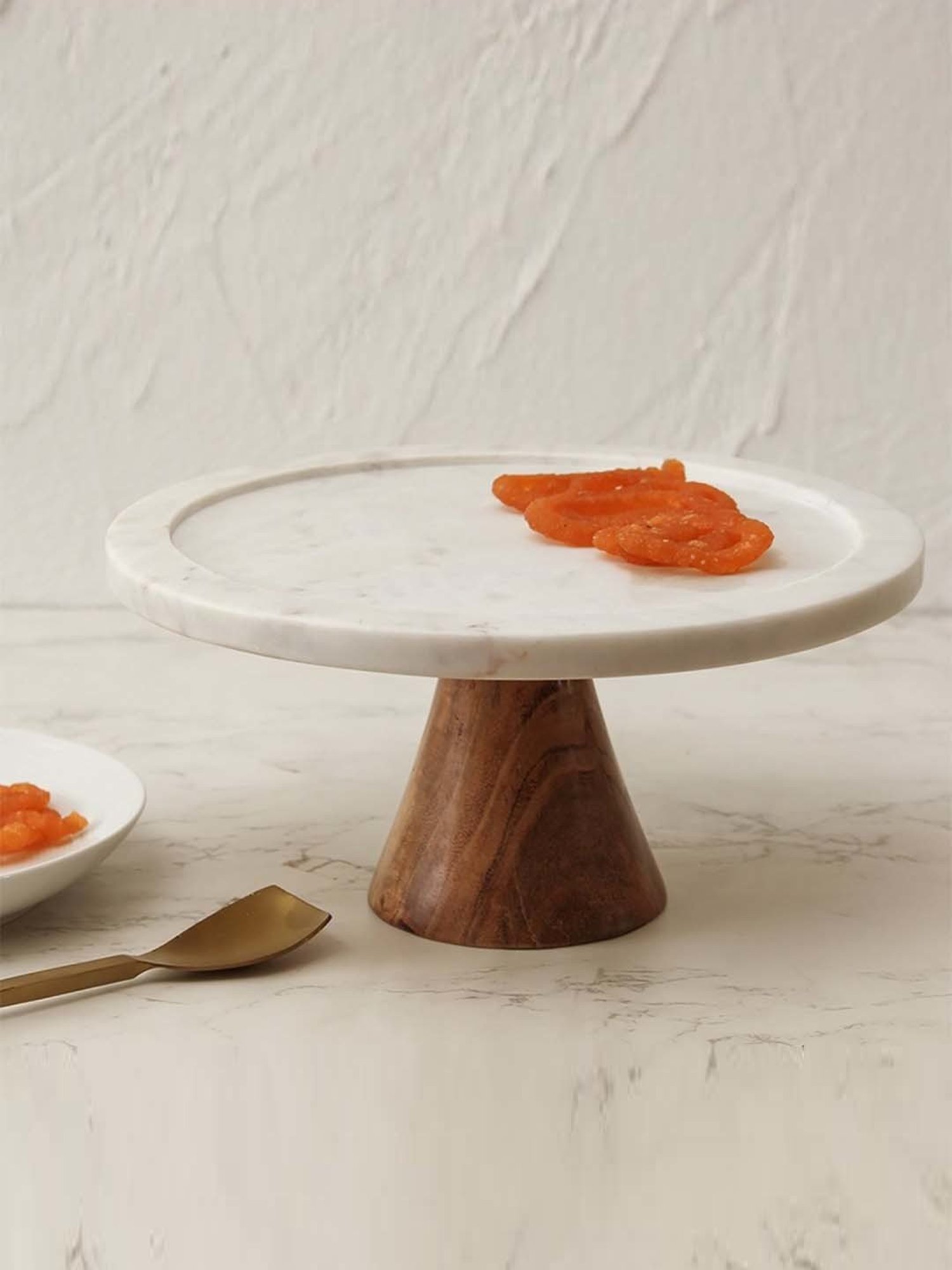House This  White Marble Cake Stand