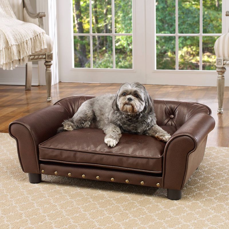 Enchanted Home Pet Brisbane Tufted Pet Sofa - Brown