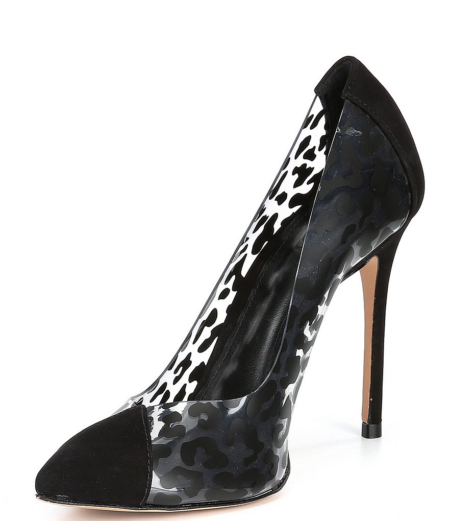 Schutz Cendi Clear Animal Print Pumps