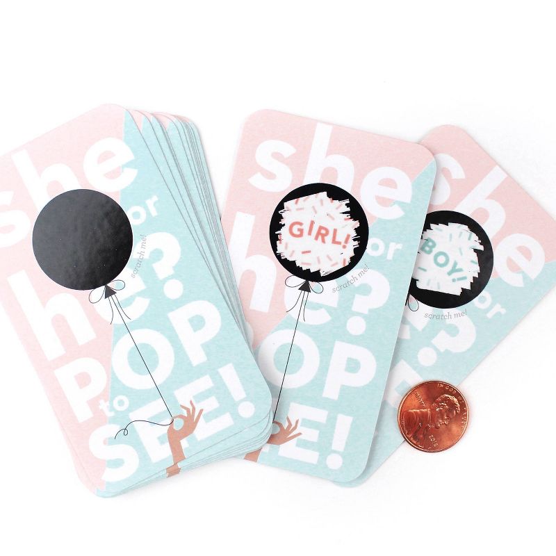 Scratch Off Gender Reveal Girl Balloon Cards