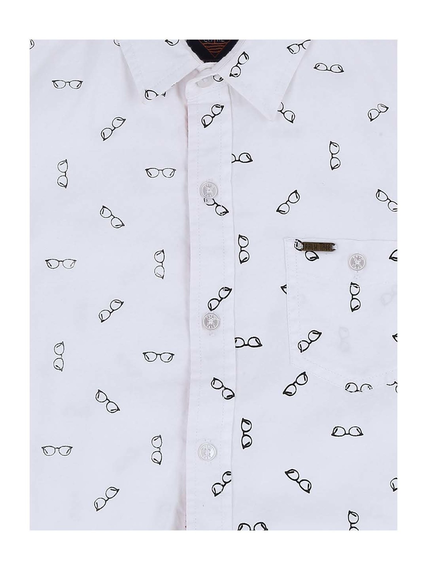 Palm Tree by Gini & Jony Boys White Cotton Printed Shirt