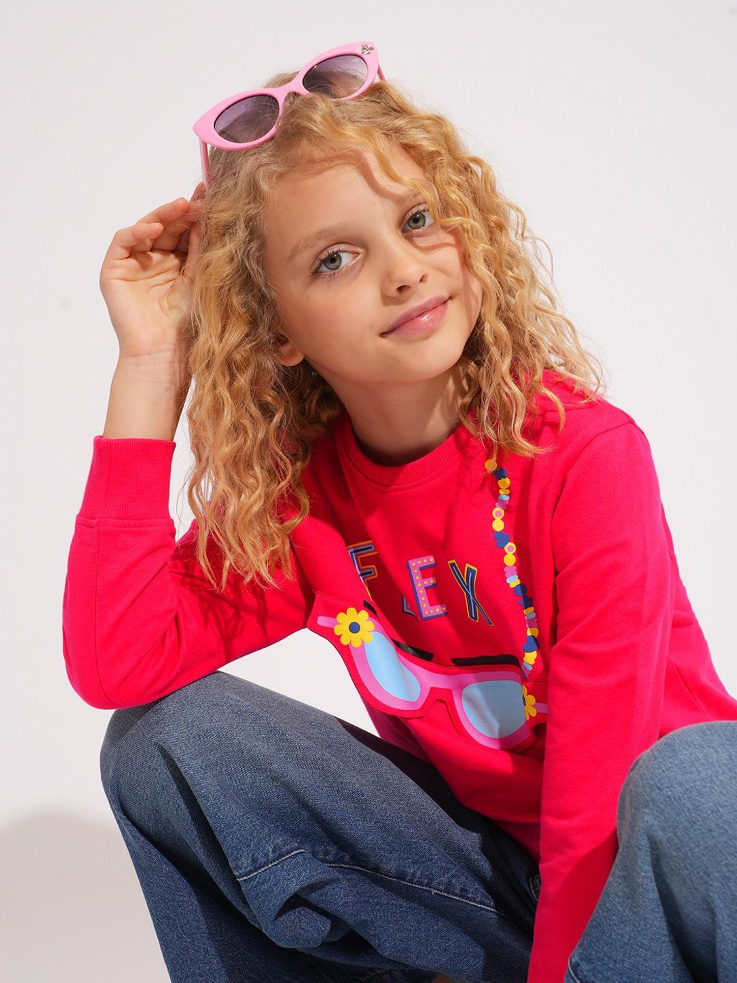 VERO MODA GIRL Kids Raspberry Sorbet Graphic Sweatshirt