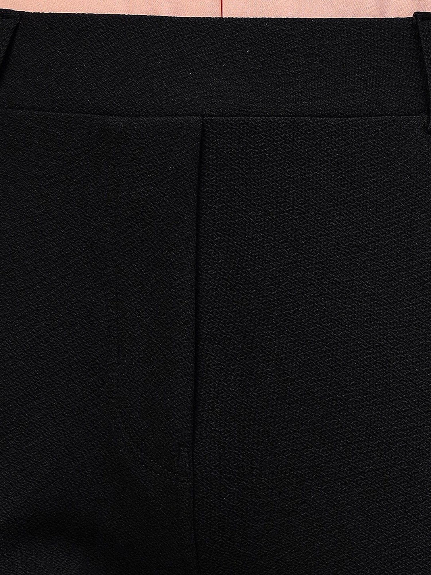 FITHUB Black Slim Fit High Rise Trousers