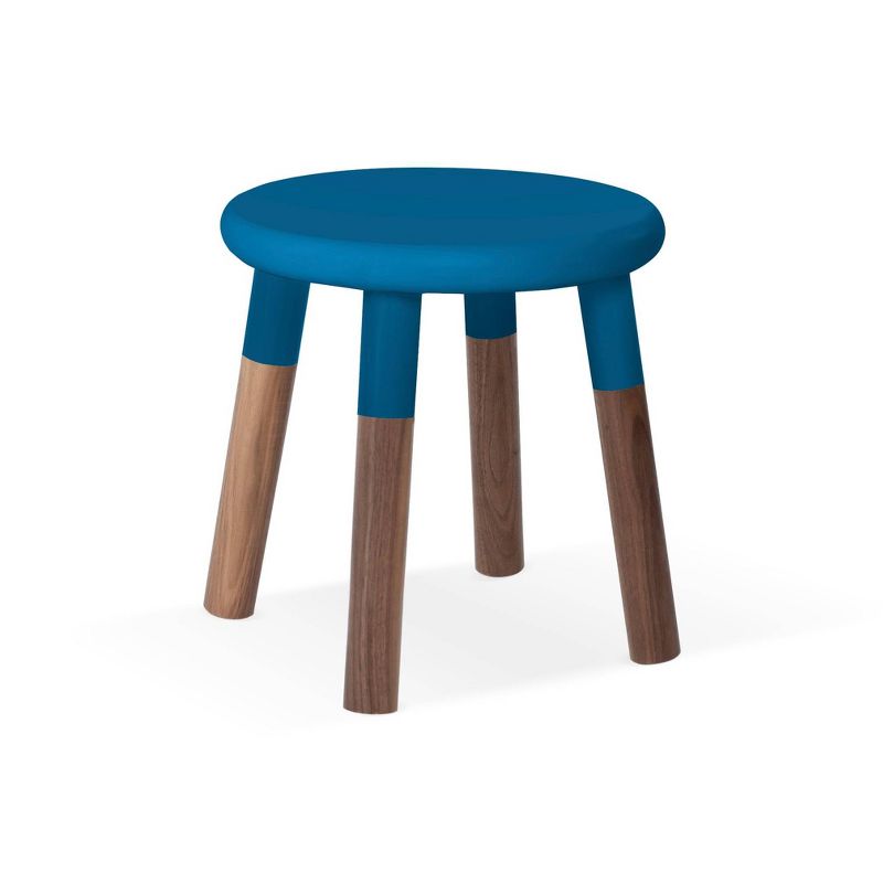 Set of 2 Peewee Wood Veneer Kids' Chairs Solid Walnut/Pacific Blue - Nico & Yeye