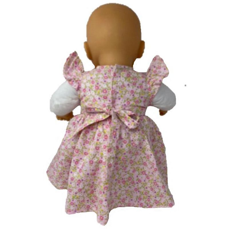 Doll Clothes Superstore Pink Flower Print Dress For 18-20 Big Baby Dolls