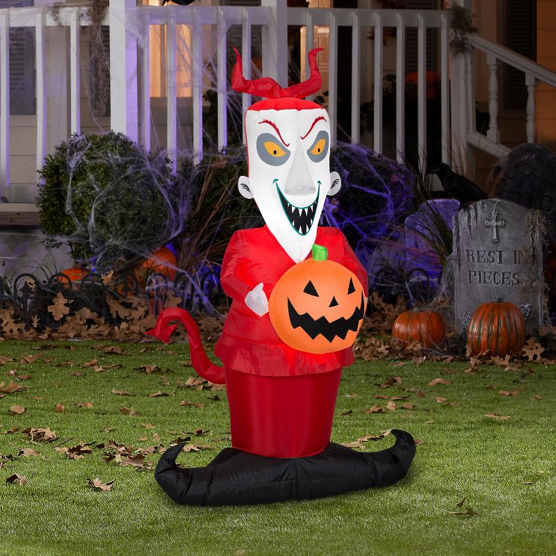 Gemmy Airblown Lock from Nightmare Before Christmas Decor Disney, 4 ft Tall, red