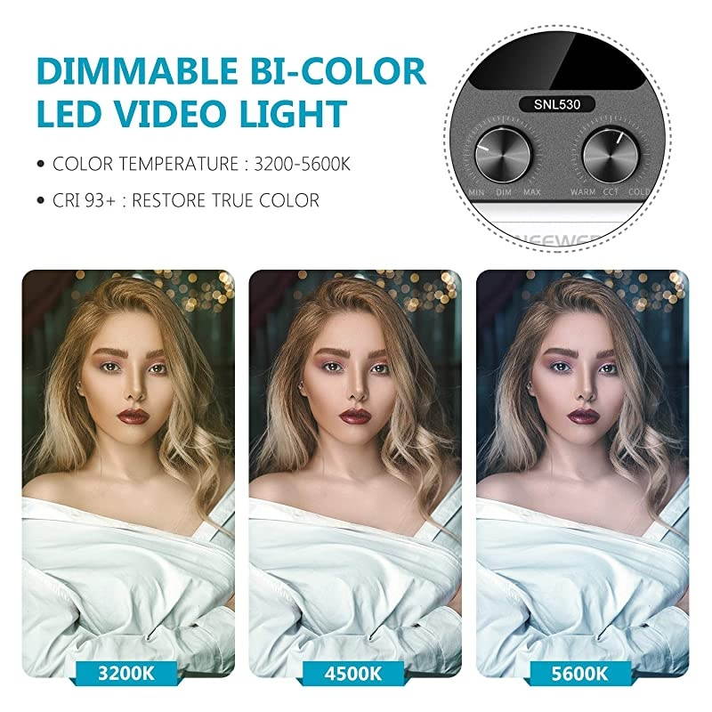 2 Packs 528 LED Video Light Metal Dimmable BiColor 3200K5600K Photography Lighting Kit with APP Intelligent Control SystemLCD Screenand Light Stand for Studio Outdoor Video Lighting
