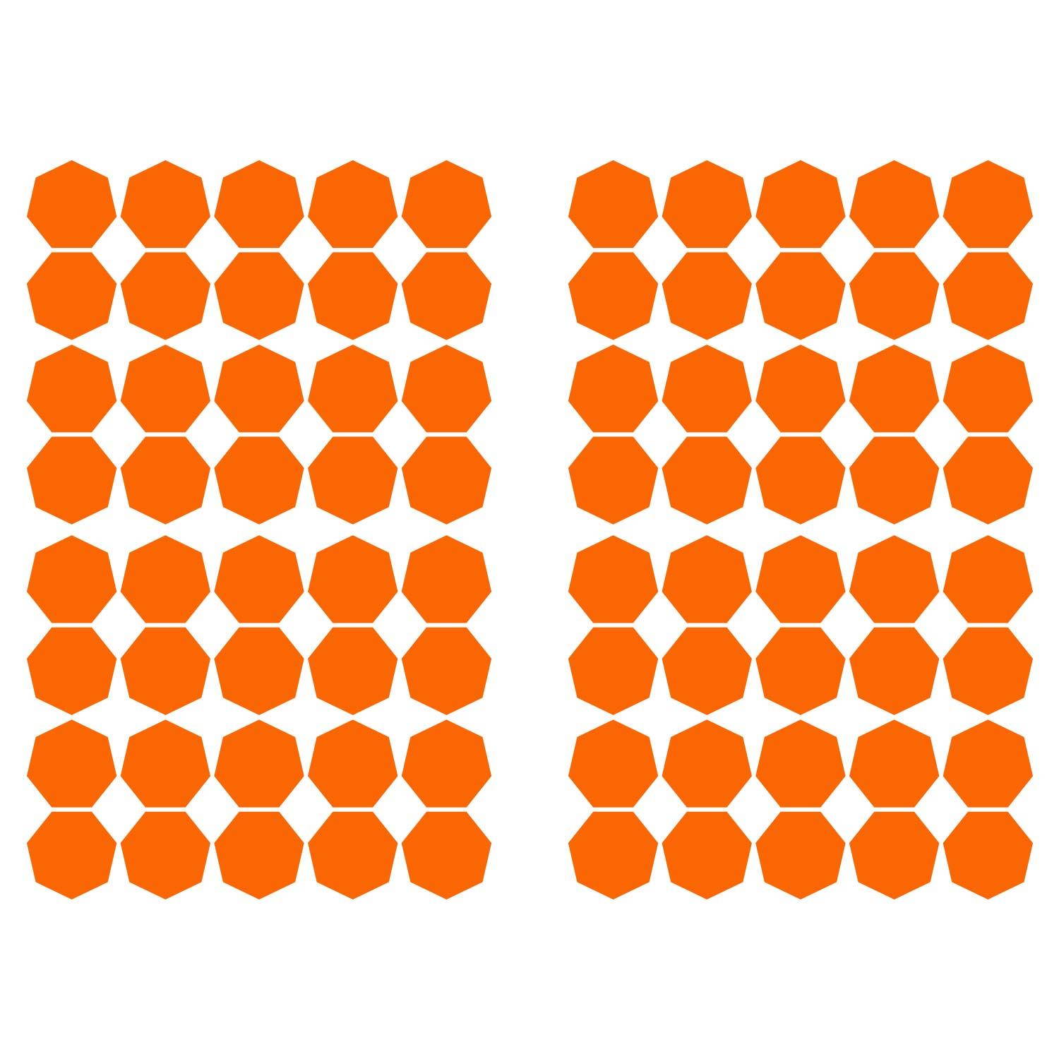 LiteMark 1 Inch Yellow Removable Heptagon Decals - Pack of 160