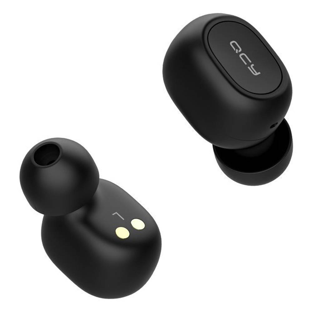 QCY T1 TWS Dual Bluetooth 5.0 Earphones with Mic Charging Box Noise Reduction - Black