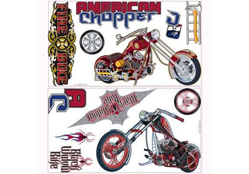 24pc Self-Stick Wall Accent Stickers Set - American Chopper..