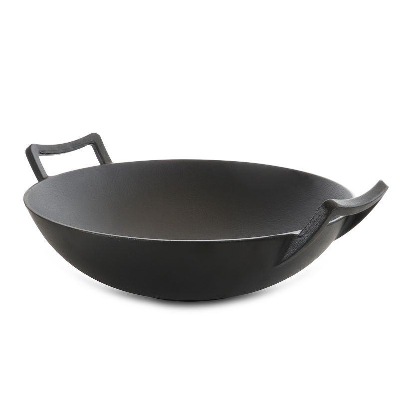 Victoria Cast Iron Wok with Stability Base 14" Black