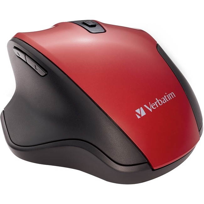 Verbatim Silent Ergonomic Wireless Blue LED Mouse Red 70243