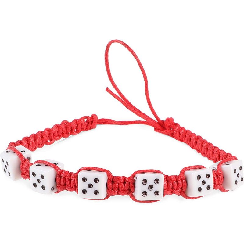 Zodaca 12-Pack Adjustable Cord Bracelet Dice Beads Jewelry Accessories, Party Favors for Kids