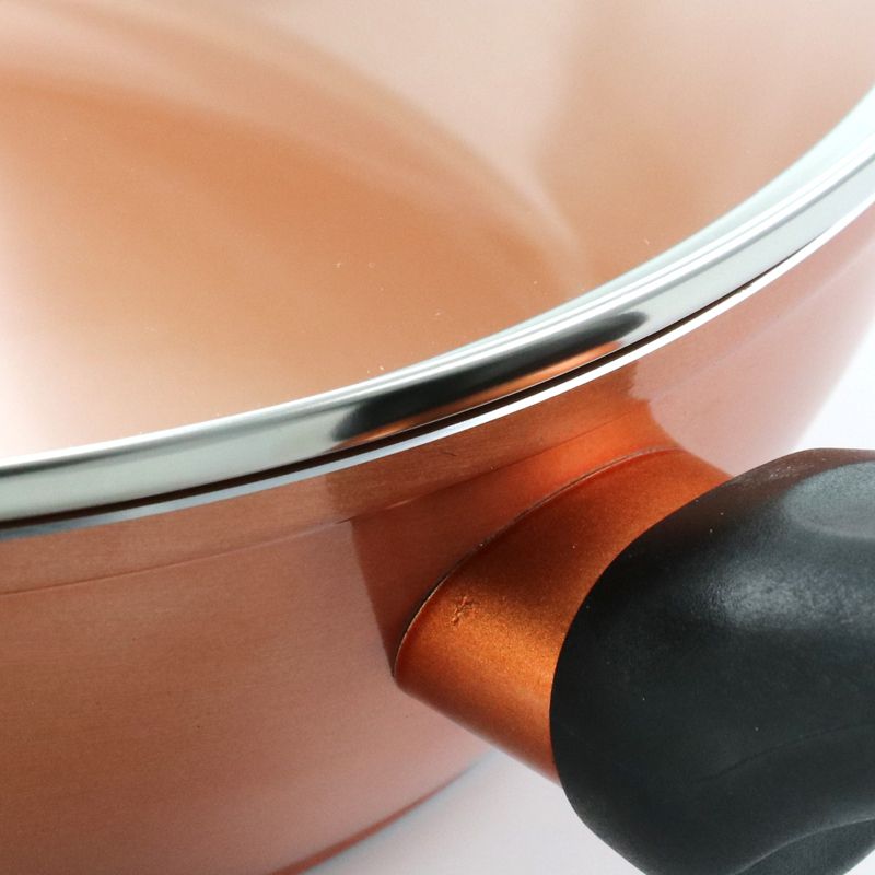 Gibson Home Cuisine 3 Quart Stainless Steel Nonstick Ceramic Saute Pan in Copper