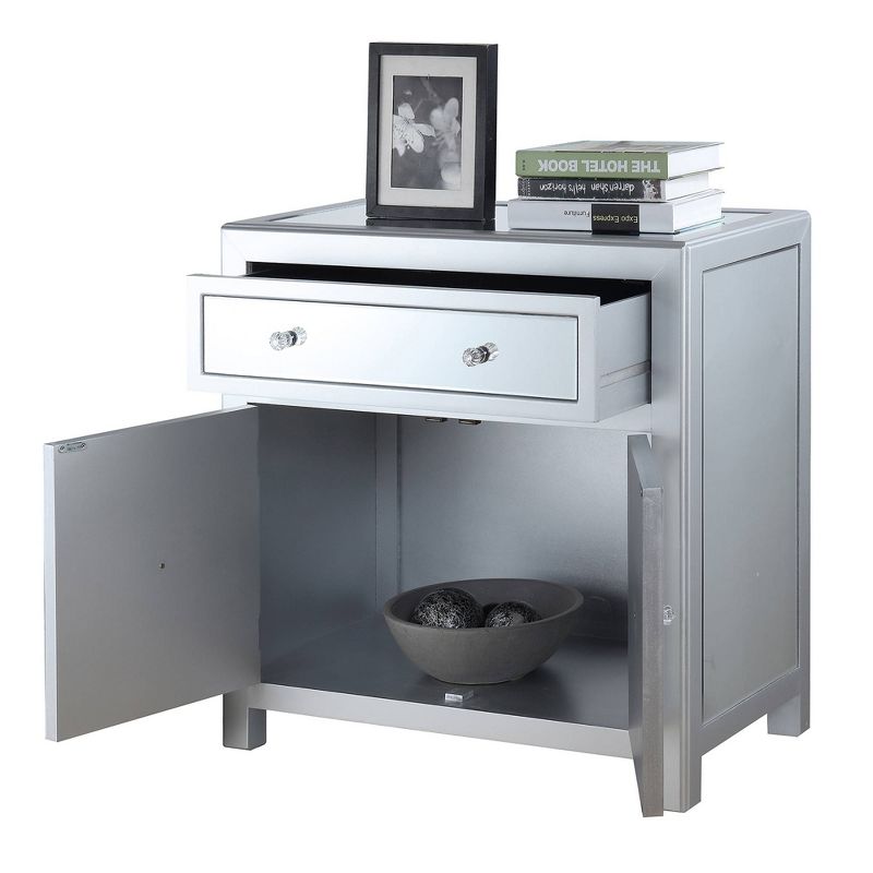 Gold Coast Vineyard Mirrored Hall Table Silver - Breighton Home