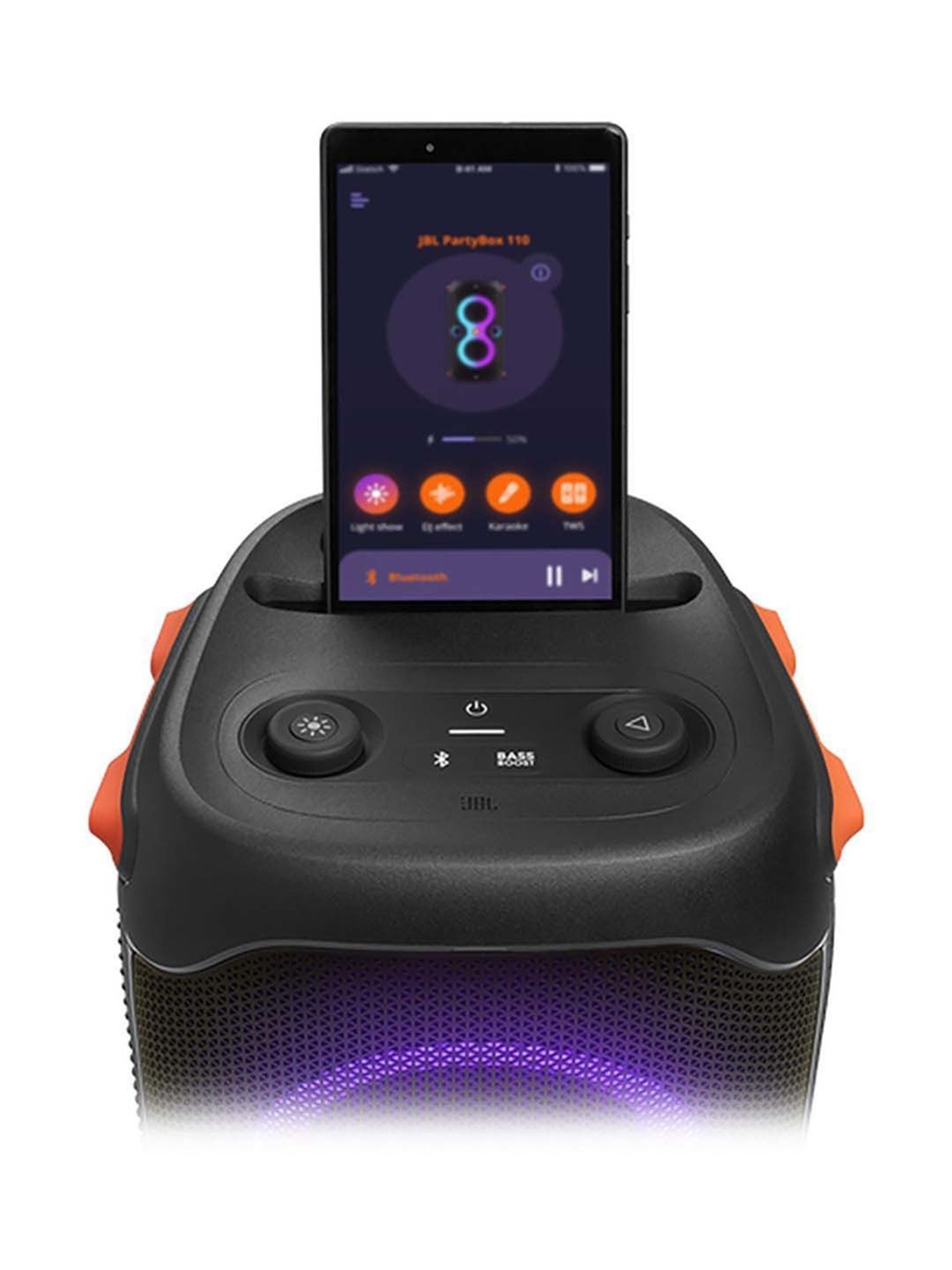 JBL Partybox 110 IPX4 Splashproof Portable Bluetooth Party Speaker with Dynamic Light Show (Black)