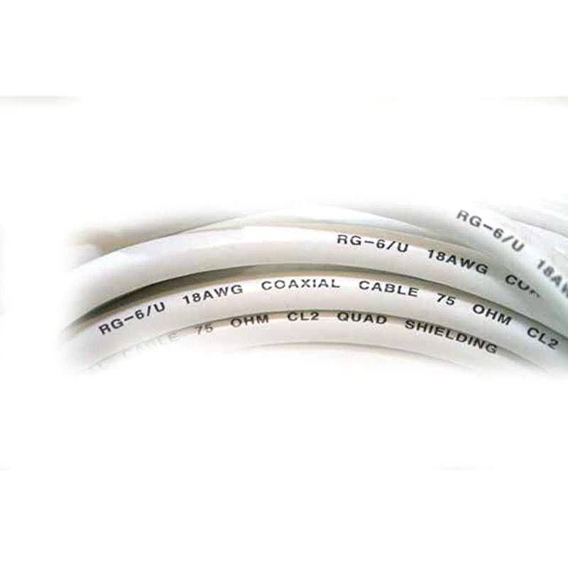 104061 RG6 Quad Shield CL2 Coaxial Cable with F Type Connector
