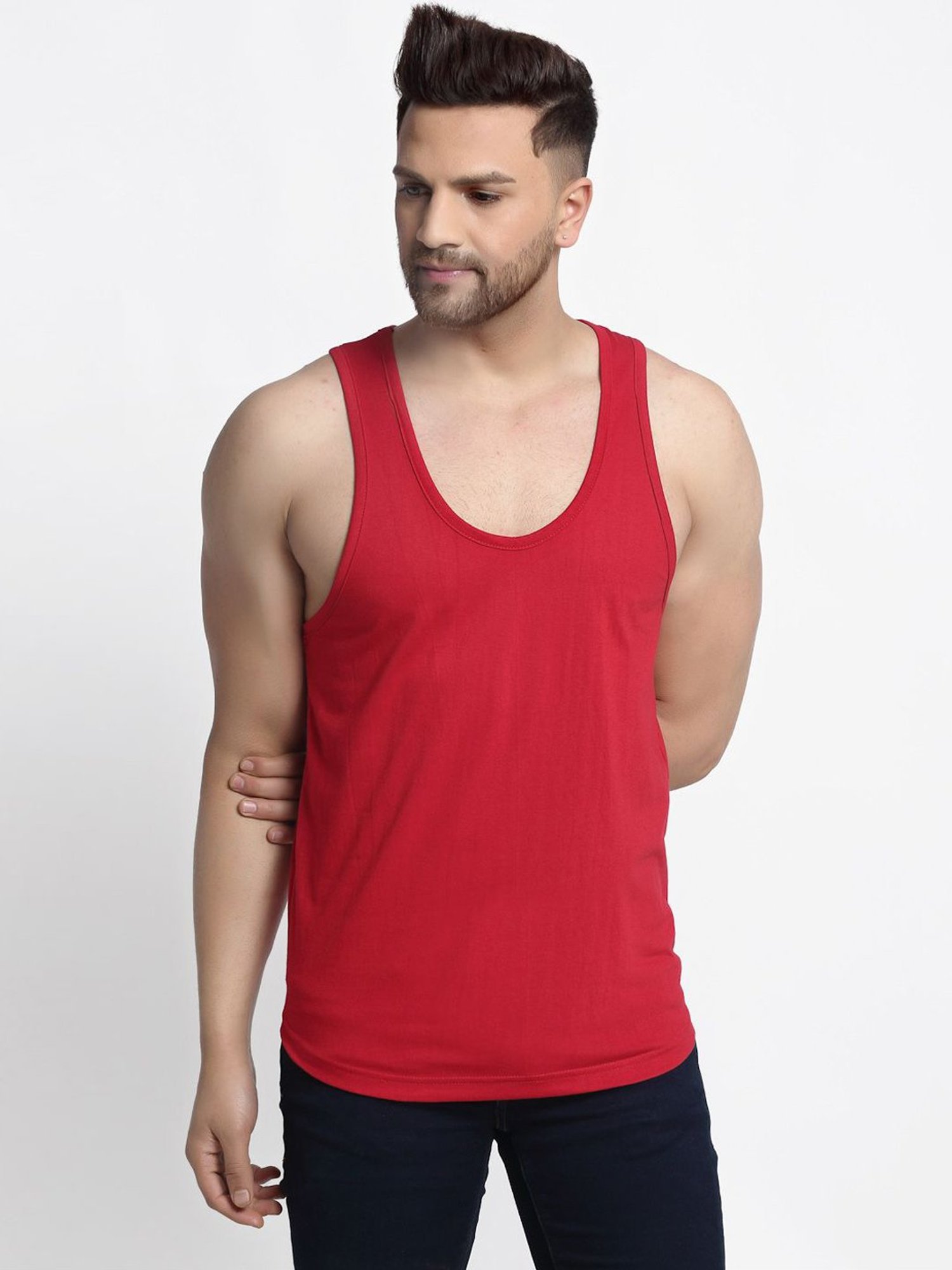 Friskers Multi Cotton Slim Fit Vest - Pack of 2