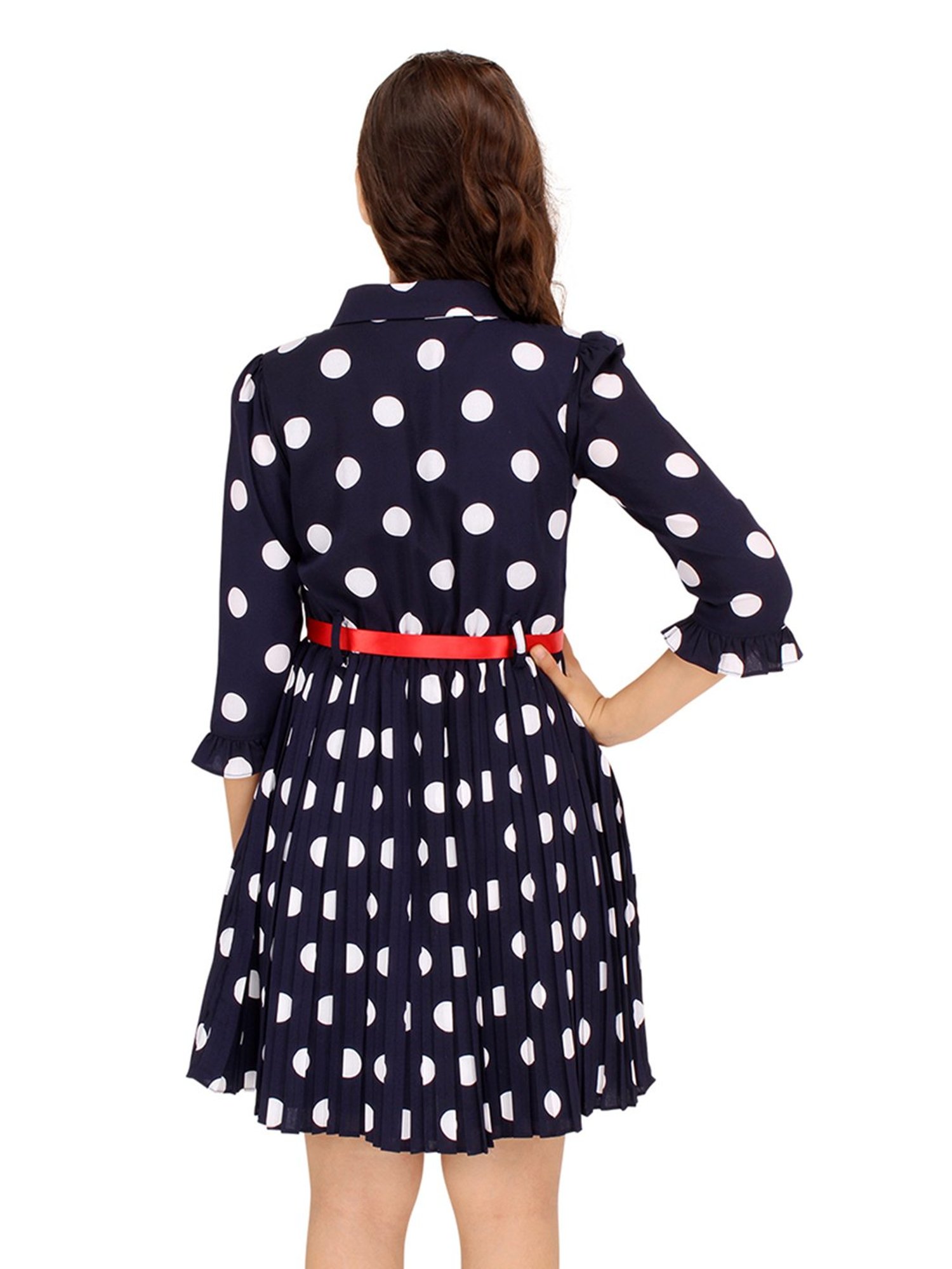 Cutecumber Kids Navy Printed Dress with Sling Bag