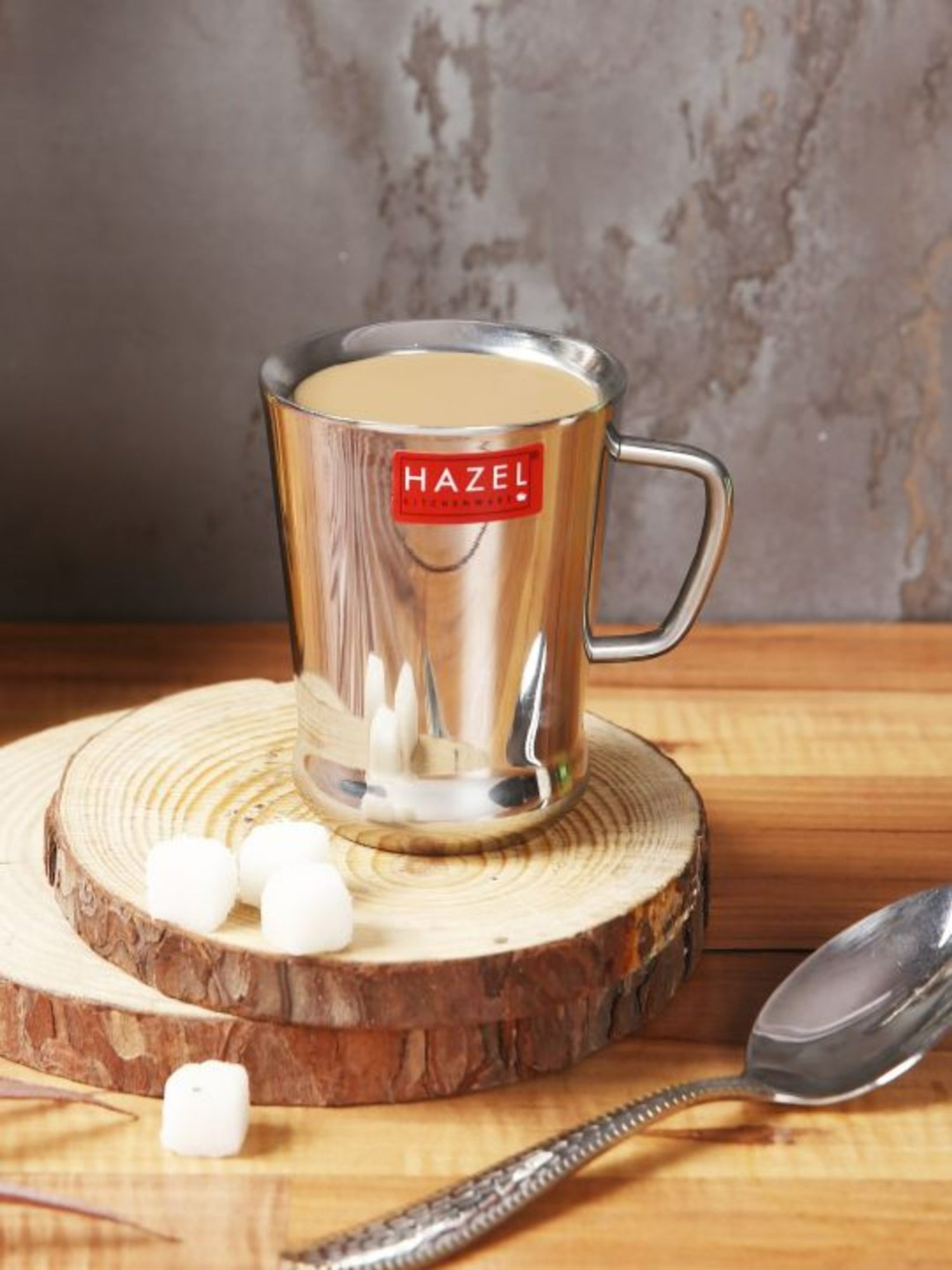 HAZEL Silver Stainless Steel Tea & Coffee Spice Cup - Set of 1