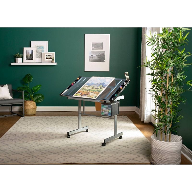 Canvas & Color Drawing Craft Station Silver/Blue Glass - Studio Designs