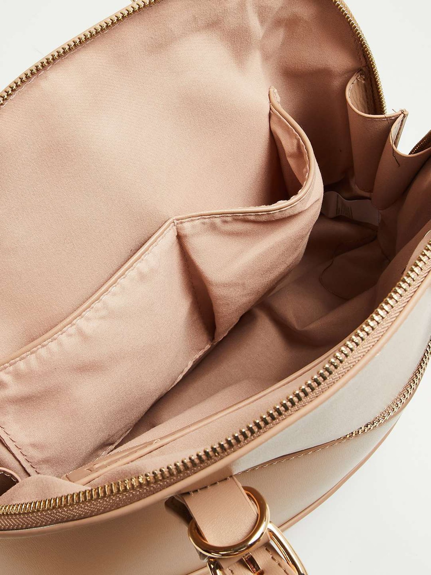 Elle Beige Solid Handbag