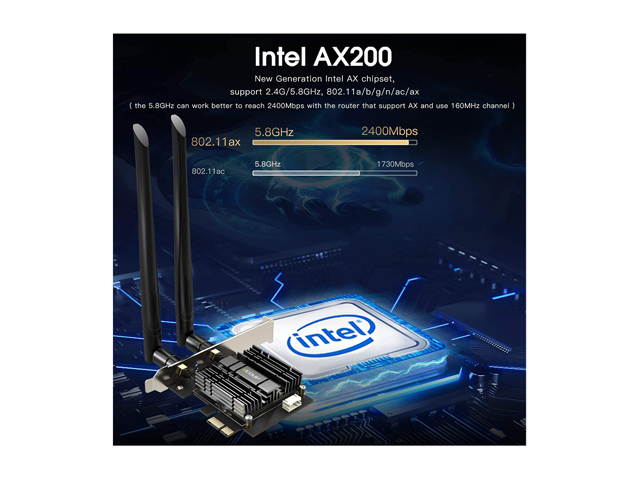 Wifi Adapter, EDUP WiFi 6 Card AX 3000Mbps PCIe Network Card AX200 2.4Ghz/5.8Ghz with Bluetooth 5.0 & Heat Sink Wireless PCI Express Wi-Fi Adapters Dual Band Antenna for Windows 10 64-bit