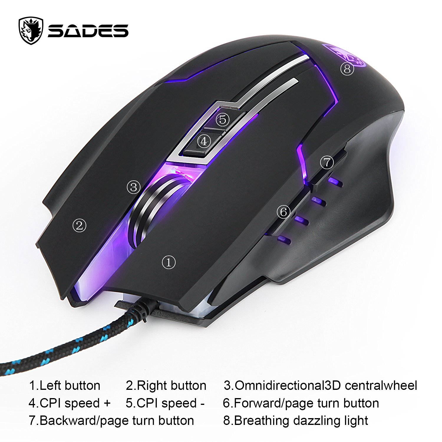 Magece G2 Gaming Mice 3200 DPI 6 Buttons Professional Ergonomic Gaming Mouse for PC Mac Gamer