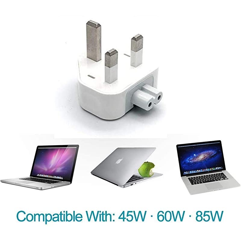 AC Power Adapter US Wall Folding Plug Duck Head (2 Pack),  Charge Adapter US Standard Plug Duck Head for MacBook Pro/MacBook Air/Mac iBook/iPhone/iPod/etc.(White) (Upgrade)