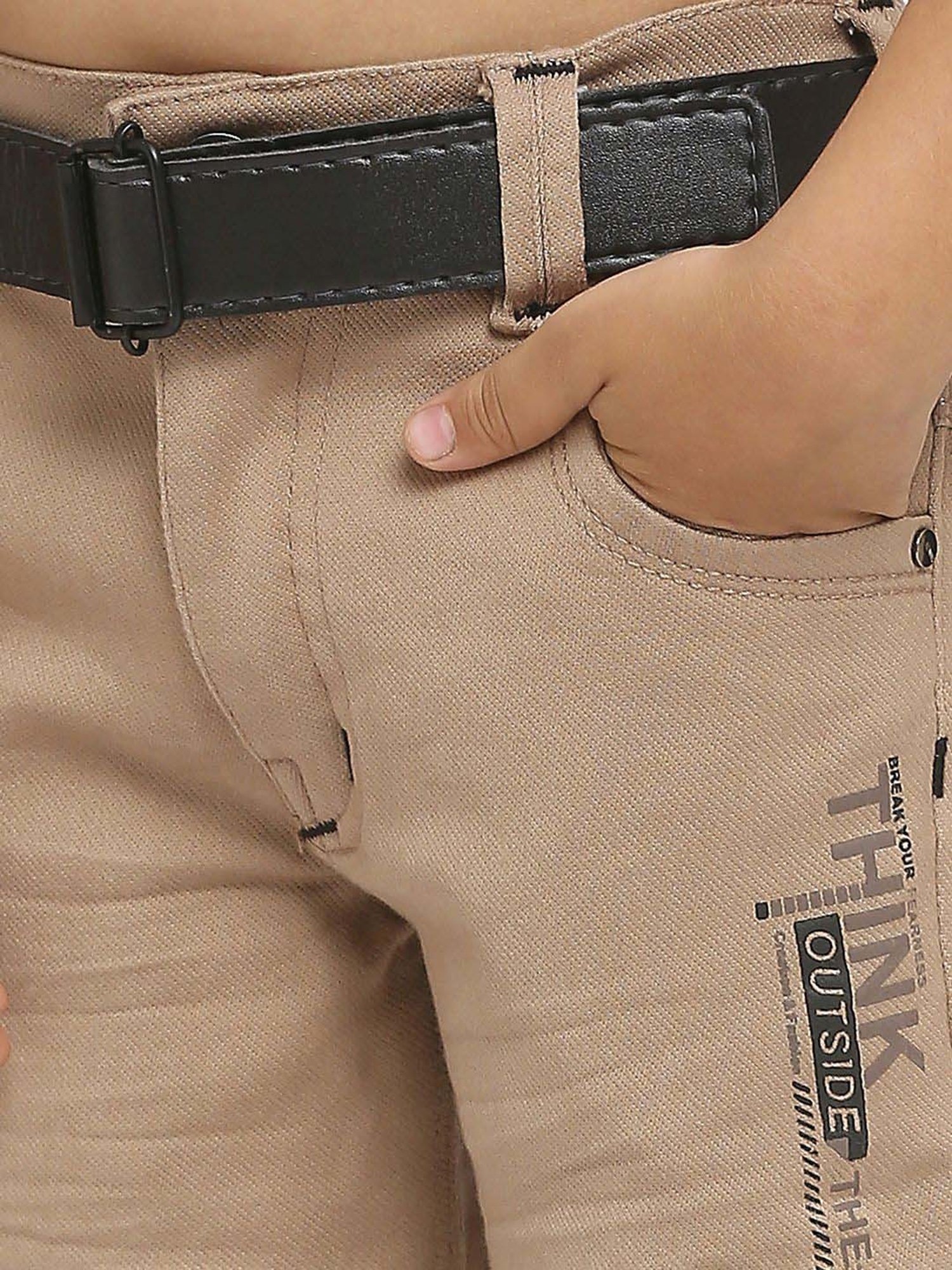 Kids Island Boys Black & Brown Printed Full Sleeves Clothing Set