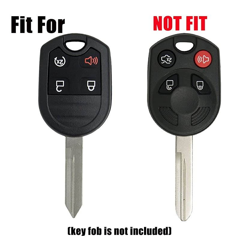 2Pcs Silicone Key Fob Skin Cover Protector Keyless Jacket Remote Holder for Ford F150 F150 F250 F350 Mustang Fusion Explorer Taurus Expedition Lincoln MKS MKX MKZ Navigator