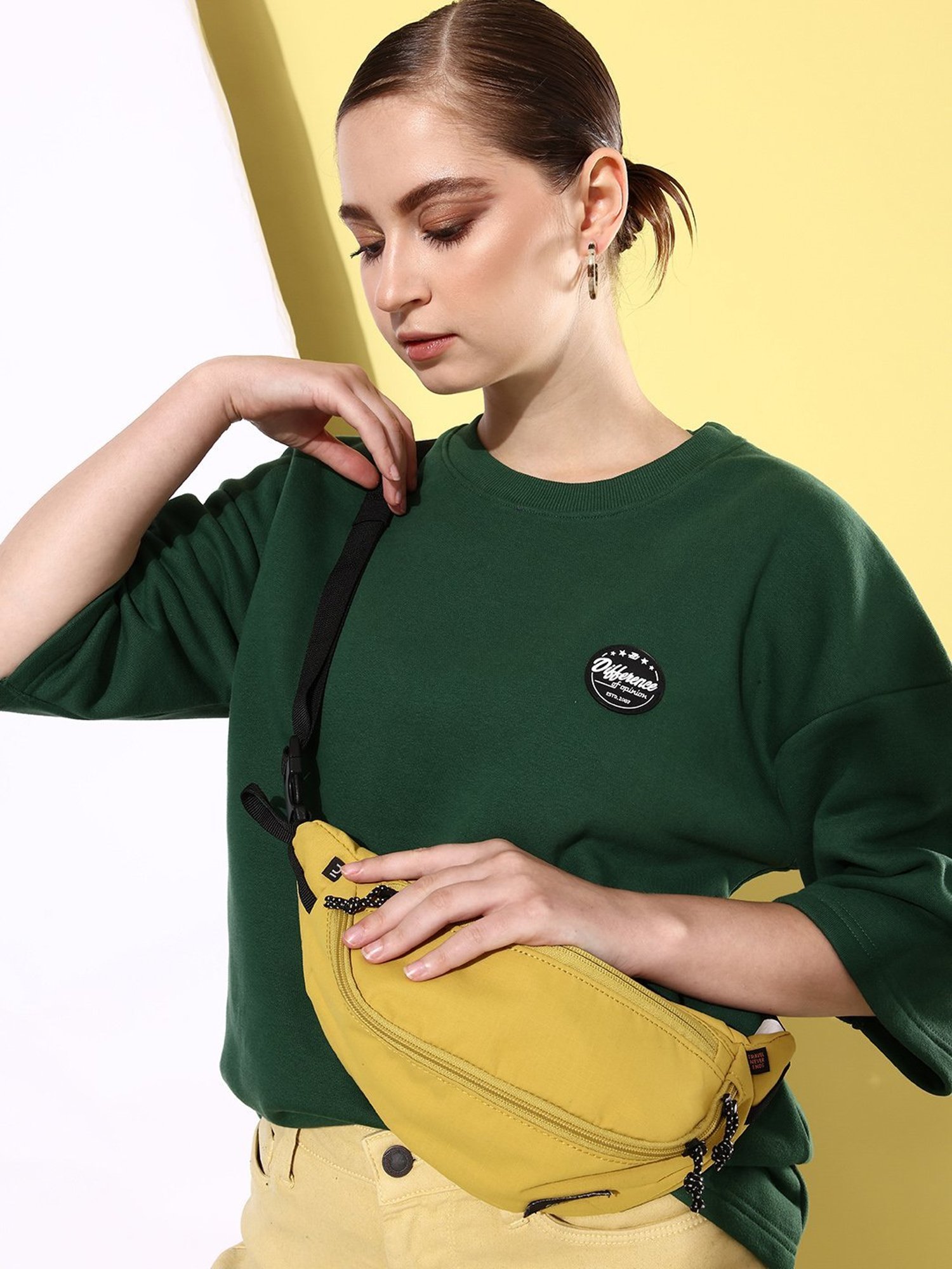 Difference of Opinion Dark Green Fleece Oversized Sweatshirt