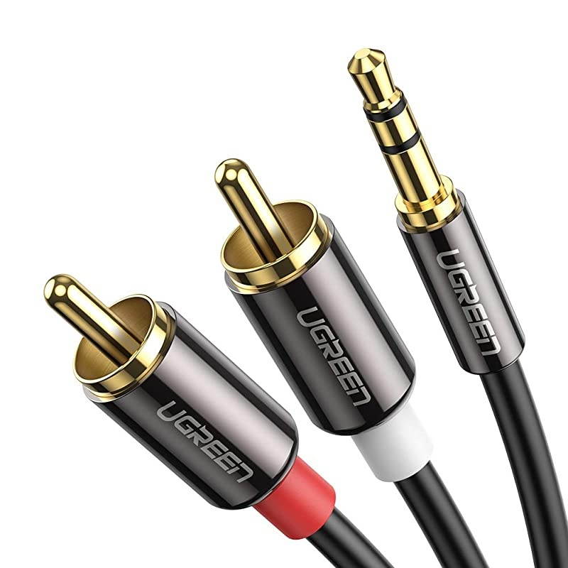 3.5mm to 2RCA Audio Auxiliary Adapter Stereo Splitter Cable AUX RCA Y Cord for Smartphone Speakers Tablet HDTV MP3 Player 15ft