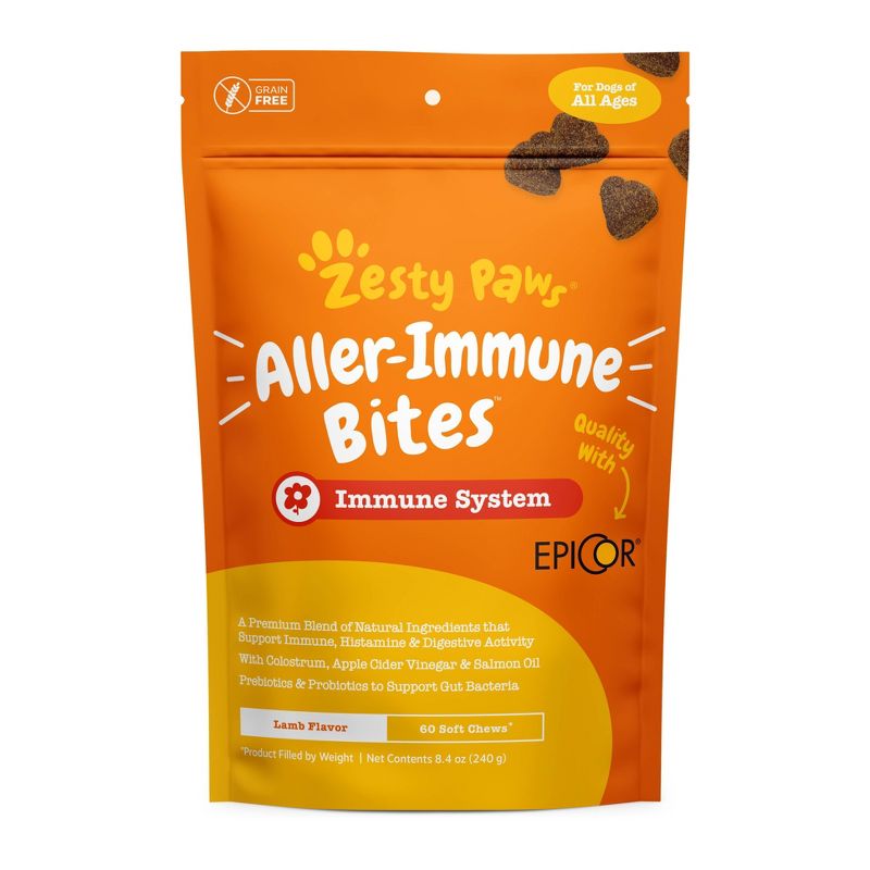 Zesty Paws Allergy Immune Vitamins & Supplements for Dogs – 60 ct