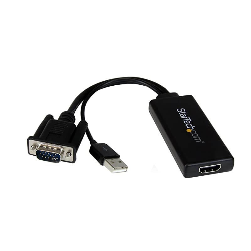 com VGA to HDMI Adapter with USB Audio VGA to HDMI Converter for Your Laptop PC to HDTV AV to HDMI Connector VGA2HDU