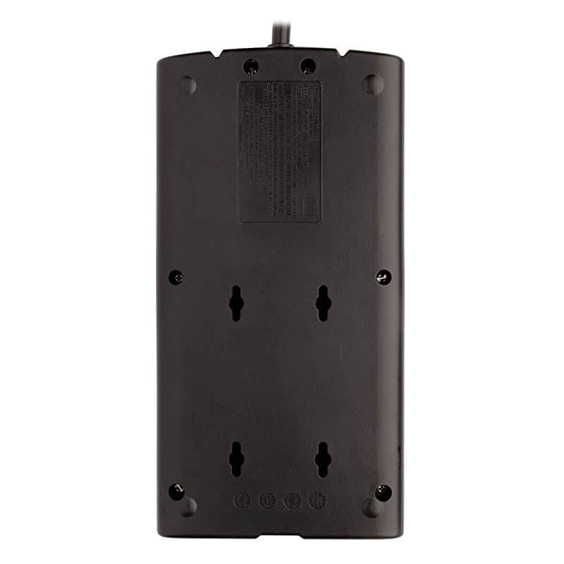 Lite 8 Outlet Surge Protector Power Strip 10ft Cord RightAngle Plug TelModemCoaxEthernet Protection RJ11 RJ45 amp $250000 INSURANCE TLP810NET