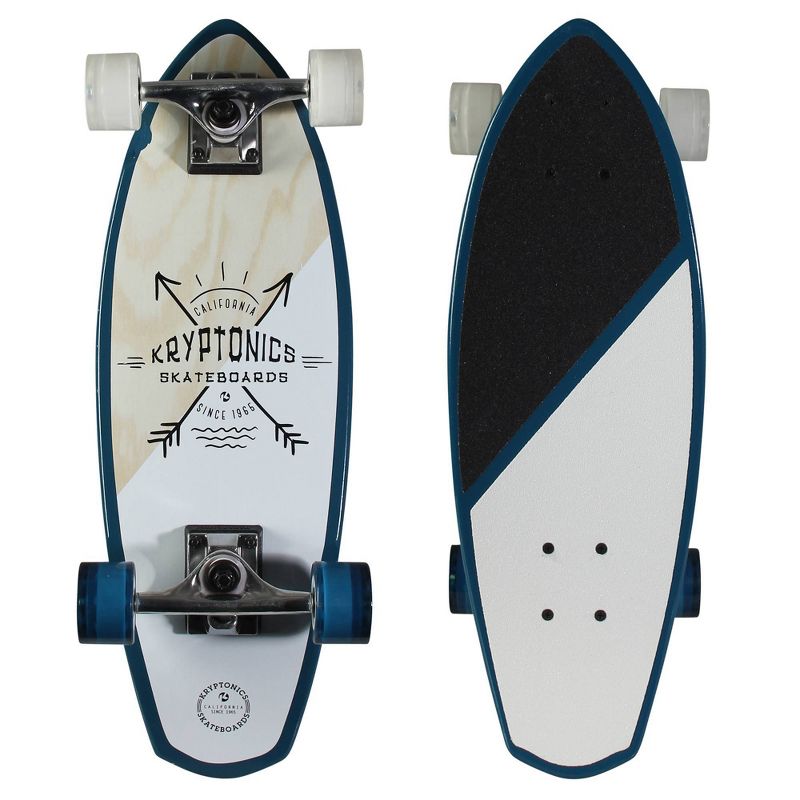 Kryptonics 23" Mini Fat Cruiser Board - White/Blue