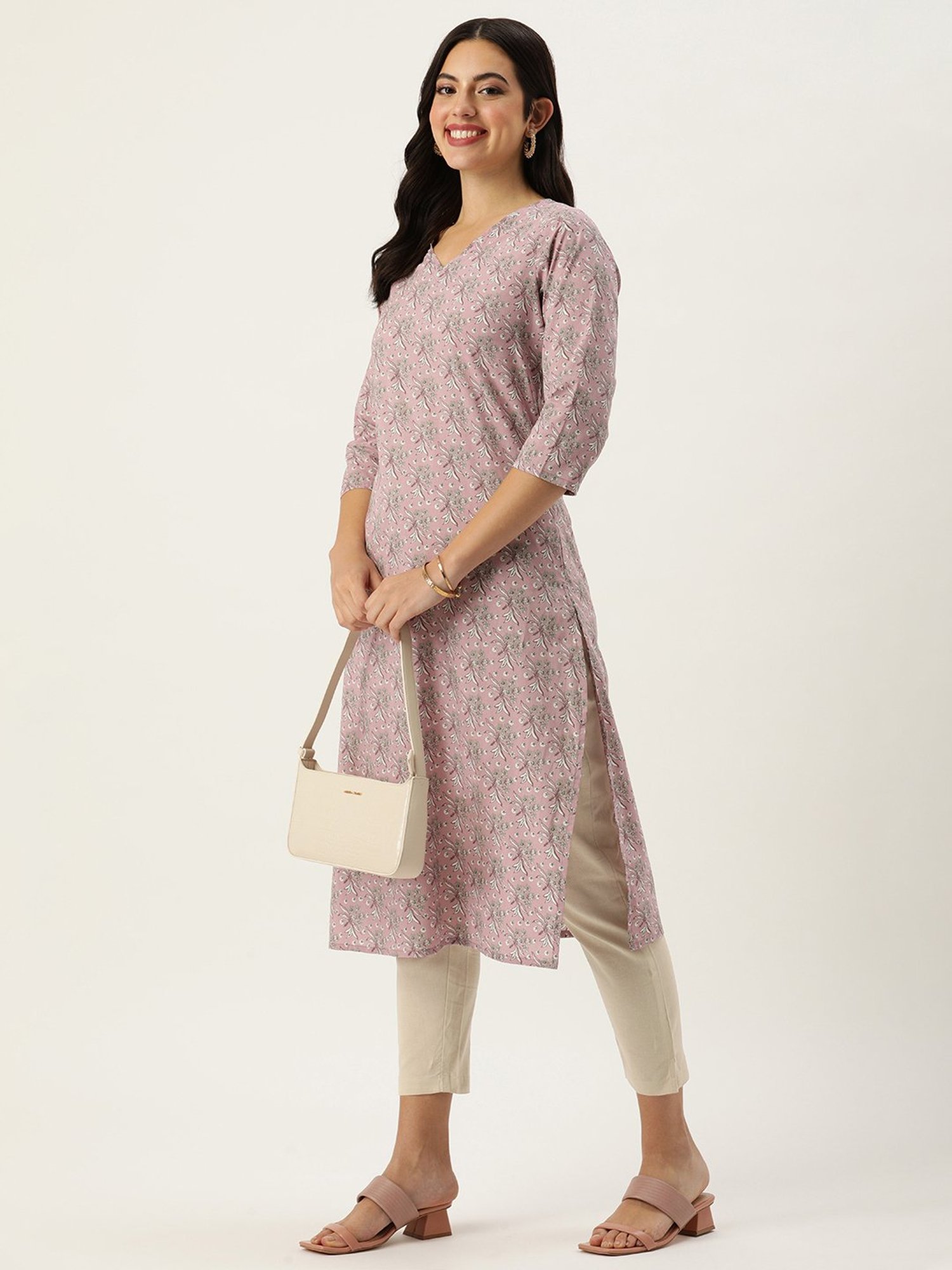 Amukti Beige Cotton Pants