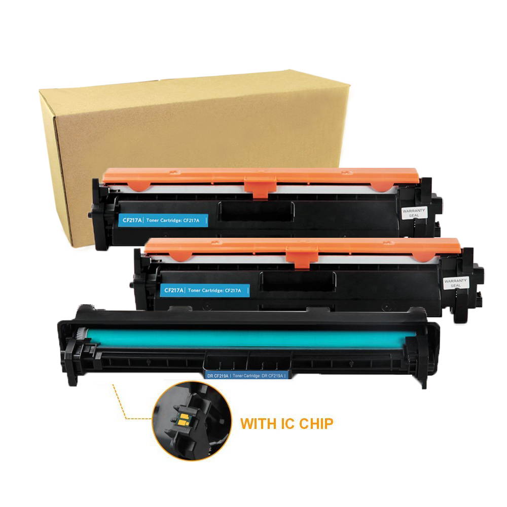 1PK CF219A 19A Drum Unit & 2 PK CF217A 17A Toner Cartridge - For HP LaserJet Pro M102w, LaserJet Pro MFP M130fn, M130fw, M130nw, M130a Printers