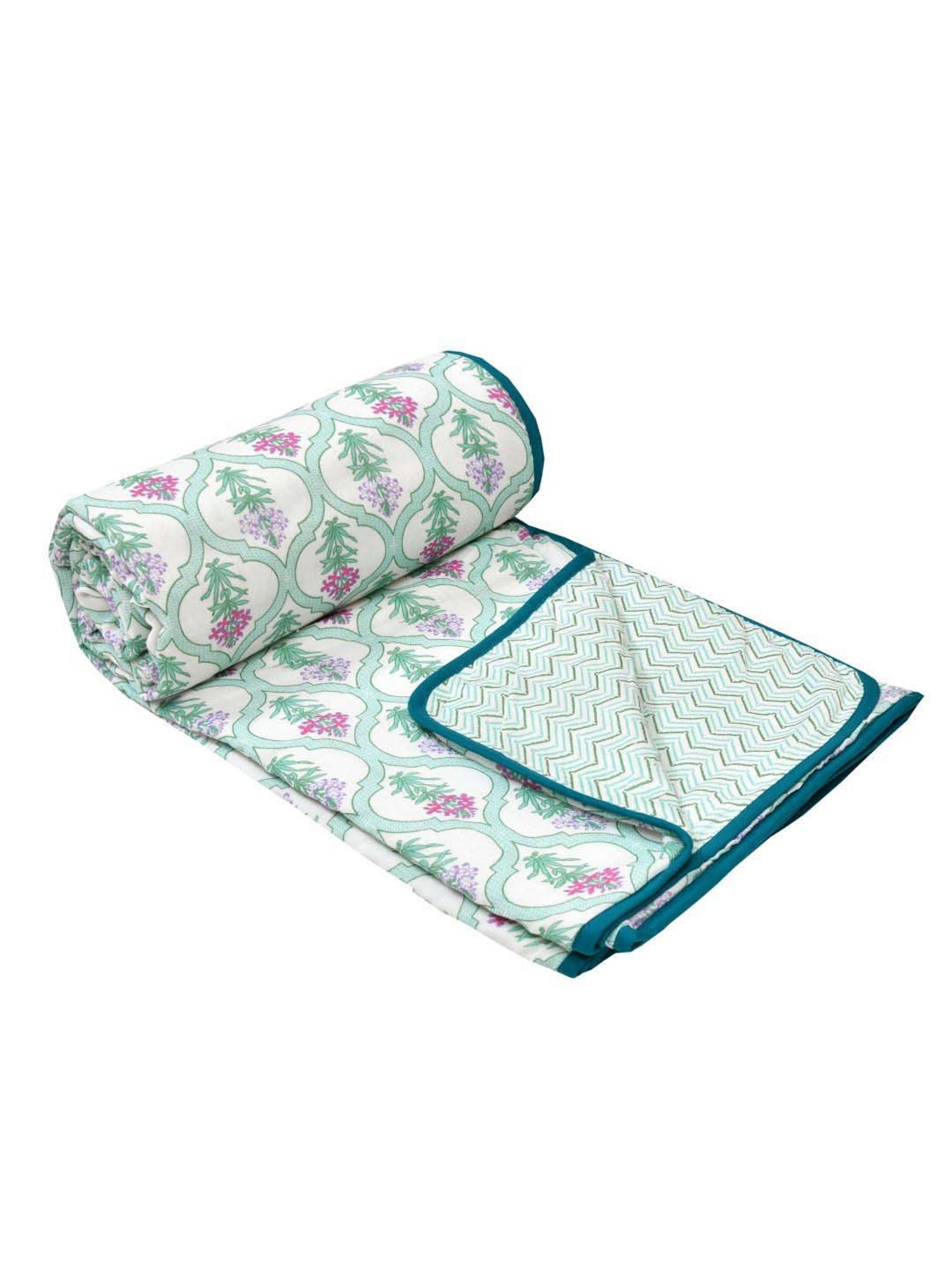 JaipurFabric Persian Blue Mulmul Cotton 150 GSM Reversible Ac Dohar