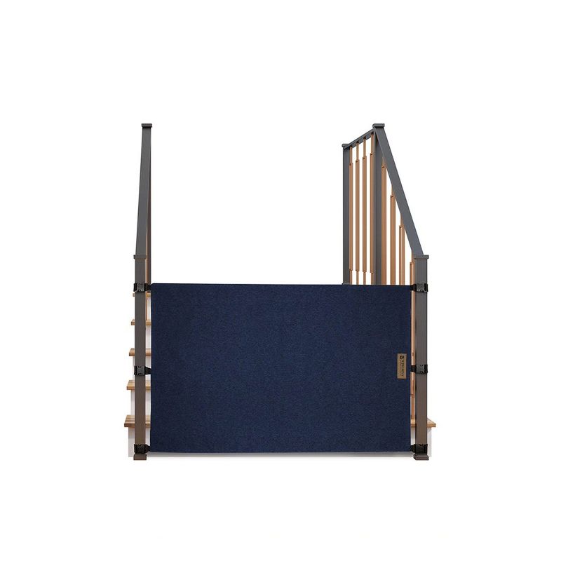 The Stair Barrier Portable Travel Regular Banister to Banister Retractable Fabric Baby and Pet Safety Gate, 36 to 42 Inch, Indigo