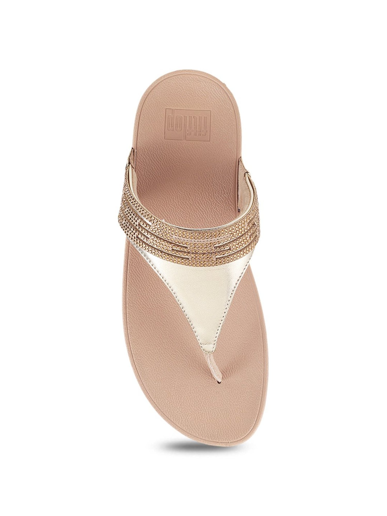 FitFlop Women's Gold Thong Wedges