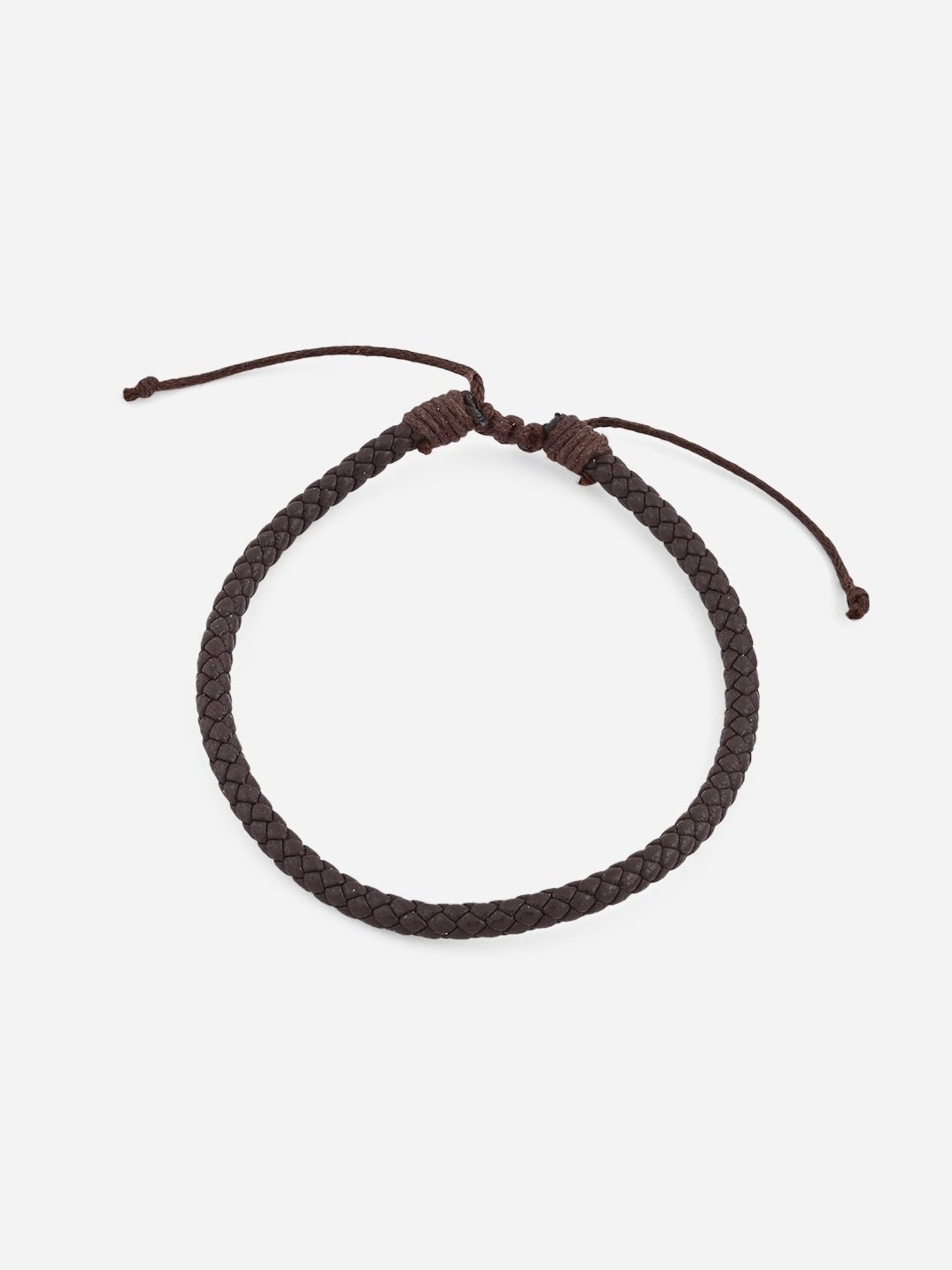 The Bro Code Brown Party Men's Beaded, Cuban Link with Fabric Knotted Stack Bracelet - Set of 4