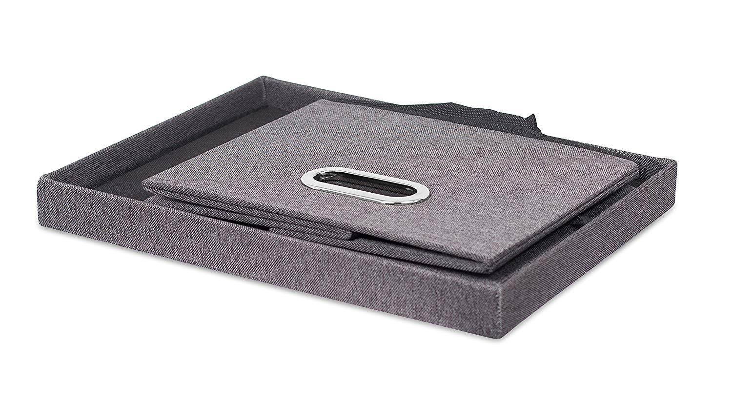 Internet's Best Collapsible File Storage Organizer | Decorative Linen Filing & Storage Office Box | Letter/Legal | Charcoal | 1 Pack