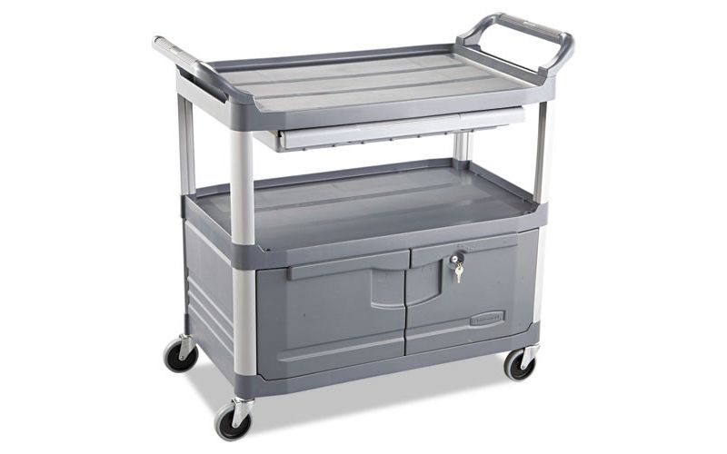 Homz 4-Drawer Medium Rolling Storage Cart - Black with Smoke Drawers