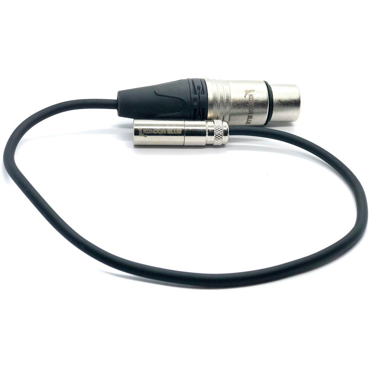 Kondor Blue 16" Mini XLR Male to XLR Female Audio Cable, Black #KB-MXLR-16-BK