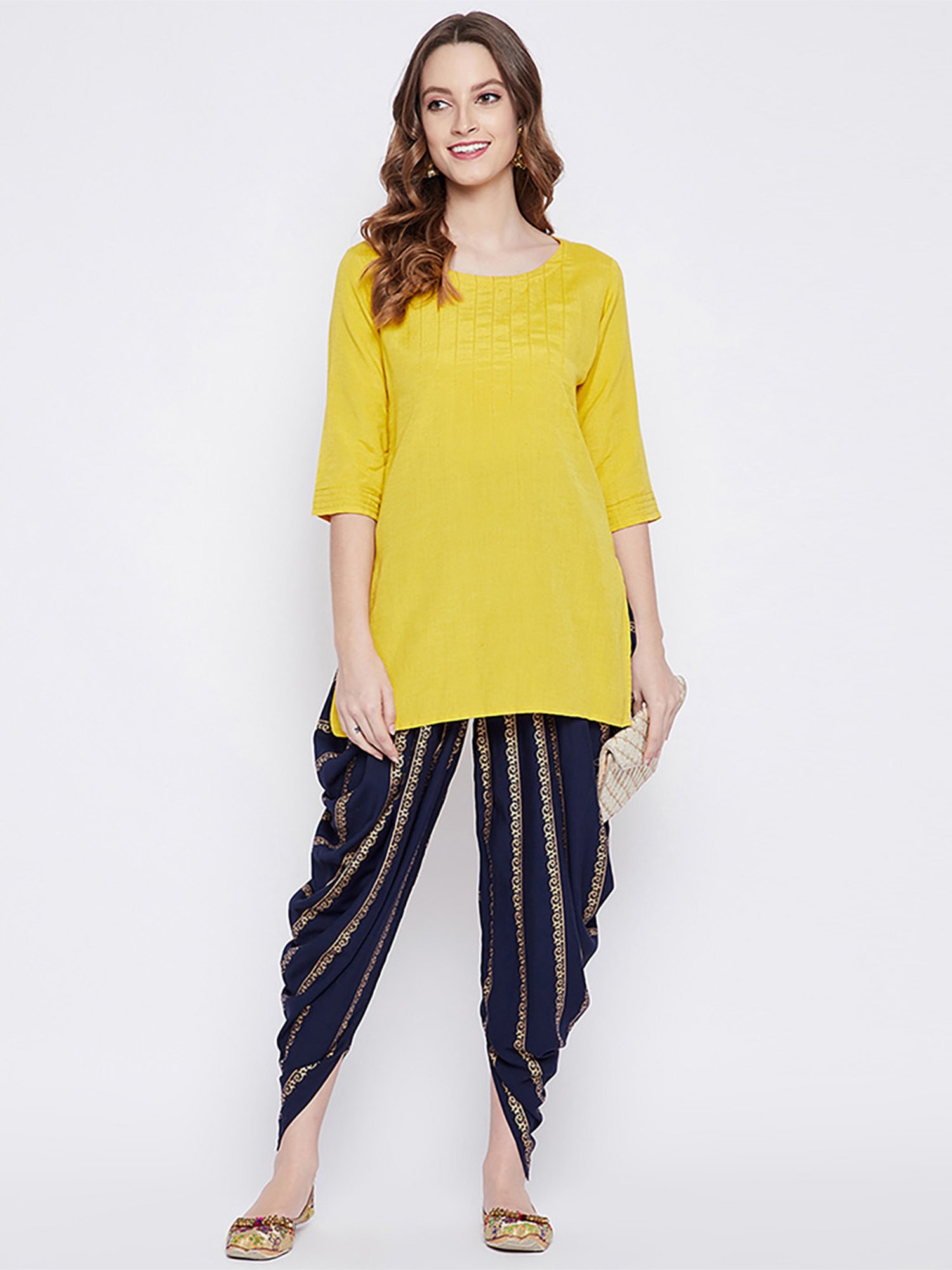 Castle Navy Printed Dhoti Pants