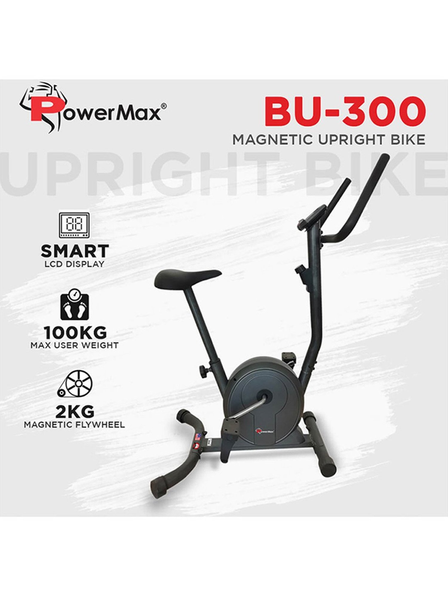 PowerMax Fitness BU-300 Upright Bike (Black)
