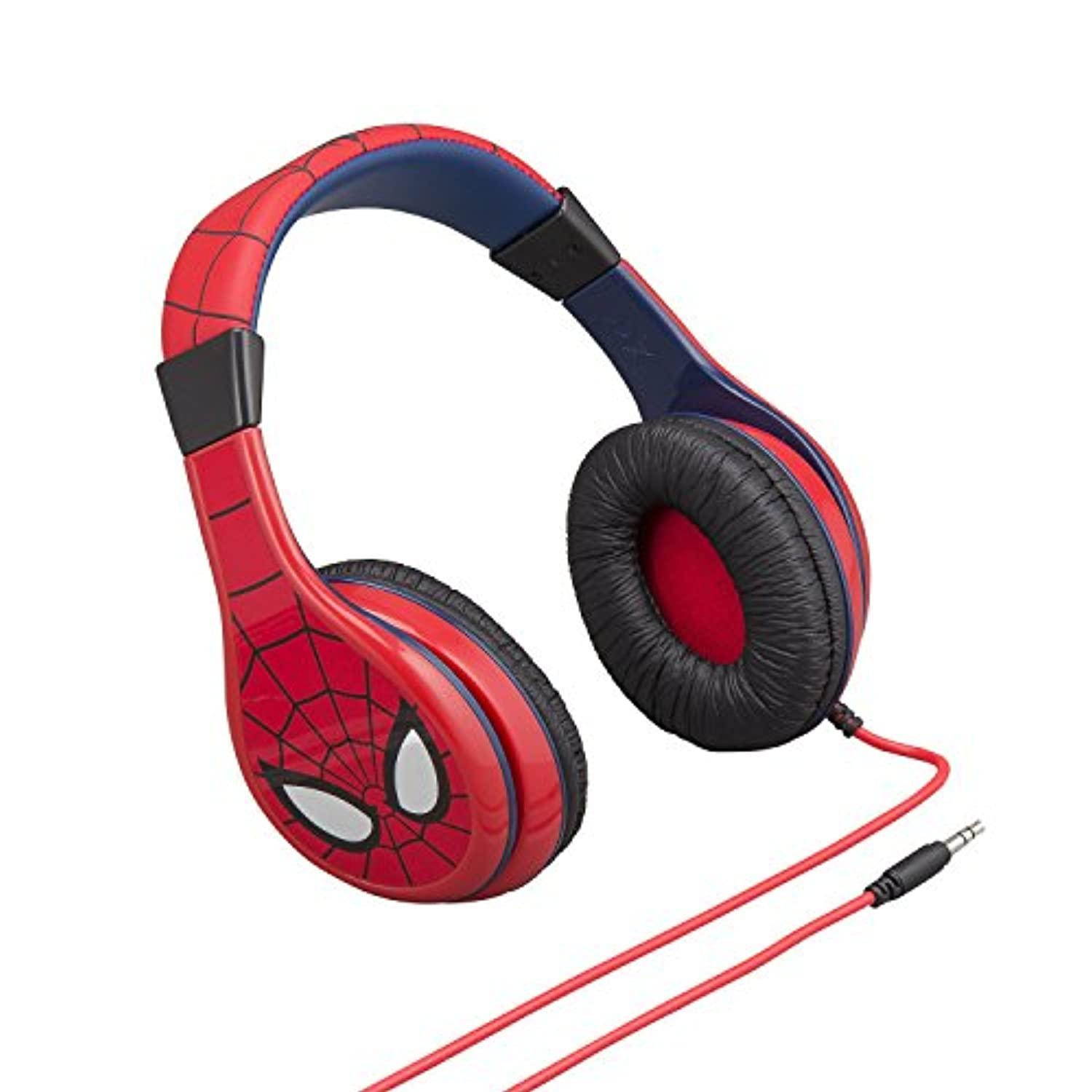 Spider Man Kids Headphones, Adjustable Headband, Stereo Sound, 3.5mm Jack, Wired Headphones for Kids, Tangle-Free, Volume Control, Foldable, Childrens Headphones Over Ear Packaging
