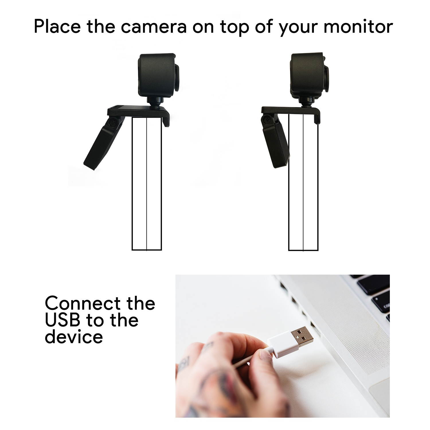 Dartwood 2K QHD USB Webcam with Built-in Microphone and Lens Cover - Ideal for Conferences and Presentations